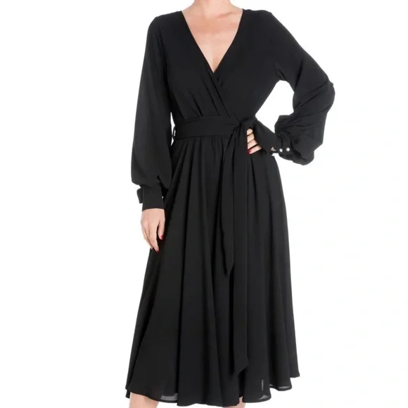 Meghan LA Pearl Detail Black Dress - Picture 1 of 6